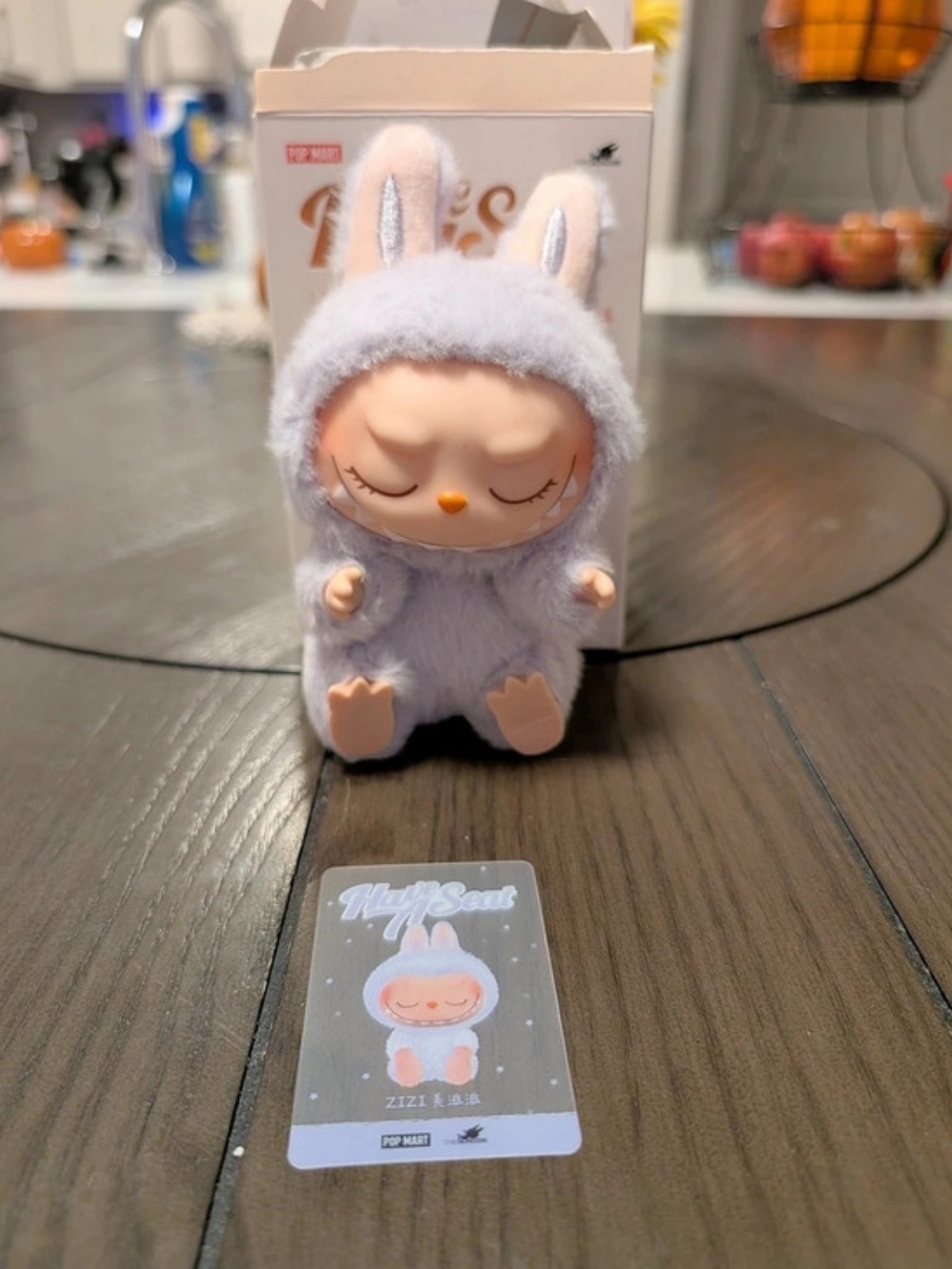 POP MART Have A Seat LABUBU Plush Figure Gray Pink Like New